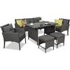 Set Technorattan con pouf Bari Garden Point antracite