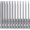 Teocpai 11 set di punte per cacciavite Torx 100 mm Set di cacciaviti magnetici in acciaio S2 cacciavite a stella 6 rami asta esagonale 1/4 pollici T6-T40