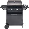 Campingaz Barbecue a Gas da Giardino con Pietra lavica e Griglia in Acciaio BBQ da Esterno con Coperchio Ruote e Fornello Laterale colore Nero - 2190531 Xpert 200 LS Plus