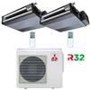 Mitsubishi Climatizzatore Condizionatore Mitsubishi Canalizzabile R32 SEZ-M DA Dual Split Inverter 12000 + 18000 BTU con U.E. MXZ-3F54VF Classe A+++/A++