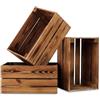 PINEEA cassette legno piccole - cassetta di legno 30x20x15 - Fiammato Multifunzionali Decorative - Per Frutta, Verdura, Vino o Libri (3 Pezzi)