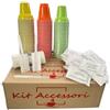Kit Accessori 100 Plastica - Bicchieri In Plastica, Bustine Di Zucchero Bianco, Palettine