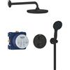 Grohe QuickFix Grohe 348832430 sistema doccia ad incasso con miscelatore termostatico Precision a 2 vie e soffione doccia Vitalio Start, colore nero opaco