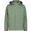 CMP - Giacca da pioggia antistrappo da uomo con cappuccio removibile, Salvia, 46