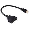 Pwshymi Cavo Adattatore 1080P HDMI Maschio a Doppio HDMI Femmina da 1 a 2 Vie per TV HD