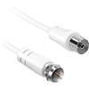 Ekon cavo satellite, connettori tipo F, femmina femmina, 1.5 metri, doppia schermatura, antipiega, soft touch