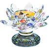 Fahibin Cristallo di loto, Loto di cristallo colorato,Portacandele Cristallo Fiori di Loto di Colorati per Decorazioni da Tavola, Decorazioni per La Casa e Angoli di Meditazione