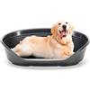 Ferplast Cuccia per Cani Cuccia per Cani extra large 100% plastica riciclata Lettino per Cani lavabile traspirante e antiscivolo Siesta Deluxe, 111 x 80,5 x 33,5 cm., Nero