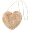 TENDYCOCO Borsa a tracolla peluche pesca a forma di cuore borsa a tracolla donna borsa a tracolla per donna (beige), cachi, 25X20CM
