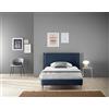 EVERGREENWEB MATERASSI & BEDS EVERGREENWEB Letto Piazza e Mezzo in doghe in legno con Testata e rivestimento in tessuto Blu | facile da montare |Adatto per materasso cm 120x200 | Letto di Design |Mod. Parigi