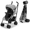 kk Kinderkraft Passeggino Leggero SIESTA, Pieghevole Veloce Compatto, Schienale reclinabile, Barra di sicurezza, Posizione Nanna, Accessori, fino a 22 kg, Grigio