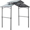 Outsunny Gazebo da Giardino per Barbecue, Doppio Tetto e Struttura in Acciaio con Mensole, 240x150x250cm, Nero|Aosom.it