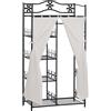 HomCom Armadio Guardaroba in Ferro Cabina Appendiabiti in Metallo, Facile da Montare, Nero, 84x42x159cm|Aosom