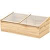Outsunny Serra da Giardino e Fioriera per Balcone in Legno di Abete Naturale, 100x50x35cm, 100x50x35cm