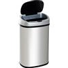 HOMCOM bidone infrarossi cestino infrarossi pattumiera infrarossi cestino homcom pattumiera homcom Argento, nero 40.9 × 28.9 × 64.3cm