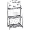 Outsunny Scaffale Fioriera 3 Ripiani Pieghevole da Giardino Balcone, Metallo, Argento, 44x25x96 cm|Aosom