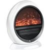 HOMCOM Camino Elettrico con Effetto Fiamma Ruotabile e Portatile, Potenza 1500W, Copertura 10-15m², 30.5x18x35cm, Bianco|Aosom