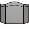 HOMCOM Parascintille per Camino Pieghevole a 3 Pannelli in Metallo con Design Classico, 96x60cm, Nero