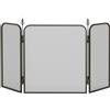 HOMCOM Parascintille Camino Pieghevole a 3 Pannelli in Metallo, 96x1.3x56 cm, Nero