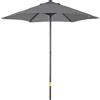 Outsunny Ombrellone da Giardino 2x2 m a 6 Stecche con Presa d'Aria, in Alluminio, Metallo e Poliestere Grigio Scuro