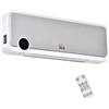 HOMCOM Riscaldatore Elettrico da Parete a 3 Modalità con Timer 12h, in PP e PA, 56x18.5x11.7 cm, Bianco e Argento