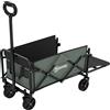 Outsunny Carrello da Giardino da 72L Pieghevole con Pannello Apribile, in Acciaio e Poliestere, 114x46x65-92 cm, Verde