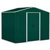 Outsunny Casetta da Giardino 3.6m² in Lamiera di Acciaio con 2 Porte Scorrevoli e 4 Prese d'Aria, 236x174x190 cm, Verde | Aosom Italy