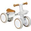 AIYAPLAY Bicicletta per Bambini con 4 ruote, sella regolabile e manubrio ergonomico in lega alluminio e PP, Marrone e Bianco | Aosom Italy
