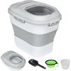 PawHut Porta Crocchette Cani Capacità 5-25L con Chiusura Ermetica e Box Deumidificante, in PP e TPE, 44x32x37 cm, Grigio | Aosom Italy
