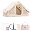 VEVOR Tende Gonfiabili per Campeggio, Tenda Gonfiabile per 3-5 Persone con Pompa a Mano, Tenda da Glamping 300D Oxford 4 Stagioni con Jack per Stufa, 2 Porte e 2 Finestre a Rete, Borsa Portaoggetti