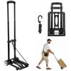 VEVOR Carrello a Mano Pieghevole, Capacità di Carico di 49,9 kg, Carrello Portabagagli Pieghevole con 2 Ruote, 1 Corda Elastica, Carrello Multiuso per Trasporto Bagagli, Ufficio, Trasloco, Nero