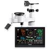 VEVOR Stazione Meteorologica Wireless Senza WIFI, Display VA 190,5 mm, Sensore Esterno a Energia Solare, Pluviometro, per Interni ed Esterni, 7 Funzioni per Previsioni del Tempo, Temperatura, Umidità