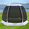 Leedor Gazebo per patio, casa, camera, 4-6 persone, pergole, zanzariera, tenda da campeggio, tenda da pranzo, parasole pop up, riparo, pareti in rete, non impermeabile, grigio, 3 x 3 m