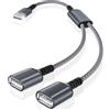 BASESAILOR Cavo USB Splitter Y 1M,Cavo Prolunga USB A 1 Maschio a 2 Dual Femmina,Doppia Porta Multipresa USB Sdoppiatore,Caricatore Dati Adattatore Alimentazione per Mac,Auto,Xbox One,PS4,PS5,PC