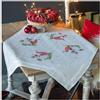 VERVACO Ricamo Punto Croce Kit Prestampato Tovaglie GNOMI DI NATALE Biancheria Da Tavola Set Fai Da Te Creativo 80 x 80 cm Kit Hobby Creativi Adulti Casa Decor Cross Stitch Embroidery