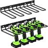 ENONCI Confezione da 2 organizer da parete per utensili elettrici, in metallo spesso e resistente, supporto da parete, organizer per trapano, per garage e officina, 37,8 x 17,3 x 4,3 cm, regali per