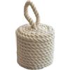 moorg Ferma Porta in Corda Bianca 16x16x25 cm - Forma Cilindro, Fermaporte Decorativo Stile Nautico, Robusto per Interni ed Esterni, Tessuto Elegante con Manico