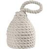moorg Ferma Porta in Corda Bianca 15x15x25 cm - Forma Campana, Fermaporte Decorativo Stile Nautico, Robusto per Interni ed Esterni, Tessuto Elegante con Manico