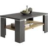 FMD Möbel Tavolino Bastille 100 x 60 con ripiano - Antracite/rovere invecchiato