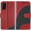 BoxTii Cover per Oppo Find X3 Lite 5G, Custodia in PU Pelle Portafoglio per Oppo Find X3 Lite 5G, Magnetica Cover a Libro con Slot per Schede, Rosso