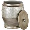 Creative Scents Dublin - Cestino per il bagno con coperchio, piccolo cestino della spazzatura decorativo in resina, per pannolini/carta (argento spazzolato)