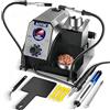 Aoyue 2981 Kit stazione di saldatura di precisione per riscaldamento rapido, compatibile con punte T-12 Style Active Power, tensione sicura 12 V, pulitore punte, porta bobina, pinzette, strumenti di