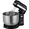 JOCCA - Frullatore impastatrice Risposteria 350 W con autorigenerazione ad attrito, 5 velocità, ciotola in acciaio inox da 3'5 L, impasto, mazza, emulsione, aste e miscelatore di cromature (nero)
