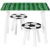 HOME DECO KIDS, HD0567, Tavolo e 2 sgabelli per Bambini, Design Moderno e Raffinato, Comfort ottimale, Versatile per Giochi e pasti, Facile da Pulire, 60x40x45 cm, Verde Nero Bianco