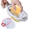 Cassary Grattugia per verdure manuale con ciotola e coperchio. Grattugia professionale per formaggio, patate, verdure con 3 lame diverse e contenitore per alimenti. Gratugia manuale con serbatoio multiuso