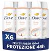 Dove Deodorante Spray, Dove Classic Care Fruity, Deodorante Antitraspirante Spray, Protezione Fino a 48 Ore, con 1/4 di Crema Idratante, Formula Delicata, Deodorante Uomo e Donna, 6 Pezzi da 150 ml