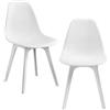 [en.casa] Sedie per Sala da Pranzo Design 83 x 54 x 48 cm Set di 2 Pezzi Plastica Bianco