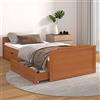 Tidyard Giroletto in Legno Massello di Pino Con 2 Cassetti - Letto Singolo, Matrimoniale, Piazza e Mezzo - Moderno, a Doghe - Miele 90x200 cm