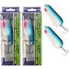 SEABUZZ Set di frecce 26,5 g/7,5 cm - luccio & pesce persico & luccioperca - Cucchiaio di metallo duro con gancio - Set di esche da pesca - Angel Spoon - Esca per luccio - Esca da pesce persico