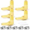 TAILONZ PNEUMATIC 5 pezzi tubo flessibile in ottone con raccordo a gomito a 90 gradi da 1/8 BSP a 6 mm con 5 pezzi di fascette, raccordo SPLICER per carburante/aria/acqua/olio/gas/WOG